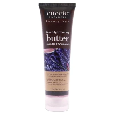 Afbeelding van Cuccio Butterblend Tube 113 gr Lavender &amp; Chamomille 24 uur hydraterend Bodylotion en de perfecte handcrème in 1 Kalmerend Ontspannend Ideaal geschenk gift voor een Spa Ritueel @ Home