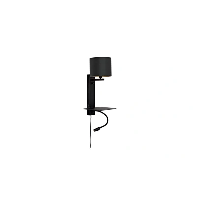 Afbeelding van ​it’s about RoMi Wand /Leeslamp Florence Plank+Usb Zwart