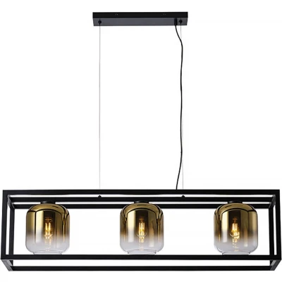 Afbeelding van Freelight Hanglamp Dentro 3 lichts L 110 cm goud glas zwart
