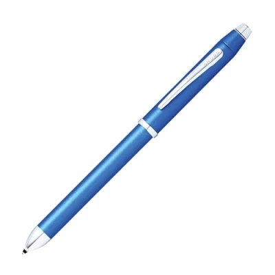 Afbeelding van Cross Tech 3+ multifunctionele schrijfmachine (geschenkdoos, draaipotlood, balpen, gum/stylus dop) metallic blauw
