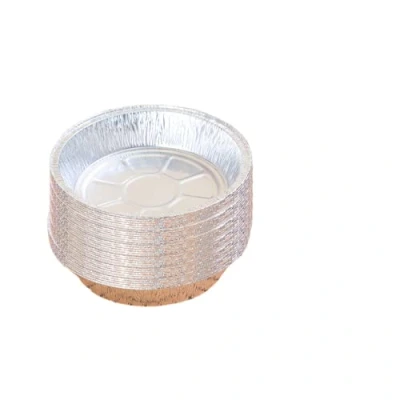 Afbeelding van DRYEN 50 stuks aluminium folie taartpannen, 6,9 inch ovenvoering, ronde wegwerpcontainers met schuine muren, duurzame bakpannen