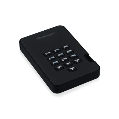 Afbeelding van iStorage diskAshur2 SSD 4TB Zwart Veilige draagbare Solid State Drive Beveiligd met een wachtwoord Stofdicht en waterdicht Hardwarematige versleuteling