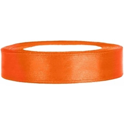 Afbeelding van Partydeco Satijn lint oranje 12mm/rol 25m