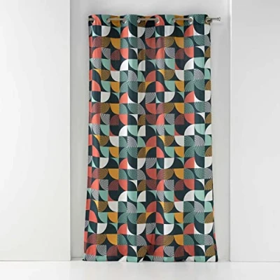 Afbeelding van douceur d&#039;intérieur, Rythmo gordijn met ogen, bedrukt, 140 x 240 cm, oranje