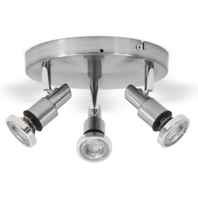 Afbeelding van B.K.Licht Plafondspots Badkamer badkamerlamp GU10 fitting opbouwspots met 3 lichtpunten draaibar IP44 incl. 3x 3.000K 400Lm 5W