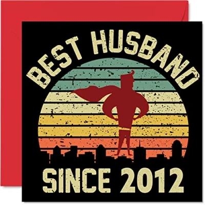 Afbeelding van 11e verjaardagskaart voor echtgenoot van vrouw Beste sinds 2012 I Love You Gifts, Happy 11th Wedding Anniversary Cards for Partner, 145 mm x wenskaarten elfde jubilea