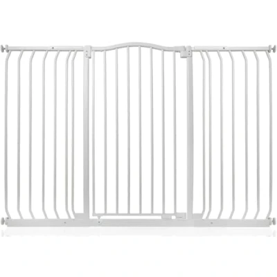 Afbeelding van Bettacare Extra Hoge Hondenhekje met Gebogen Bovenkant, 143cm 152cm, Mat Wit, Hoog 100cm in Hoogte, Drukfit Hekje voor Hond en Puppy, Huisdieren Honden, Eenvoudige Installatie