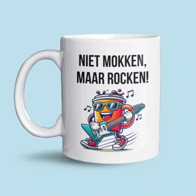 Afbeelding van NietMokken.nl Niet Mokken, Maar Rocken Mok Grappige Muziek Cadeau voor Muziekliefhebbers &amp; Rockers 325ml Vaatwasser en Magnetronbestendig Keramische Tas 11oz