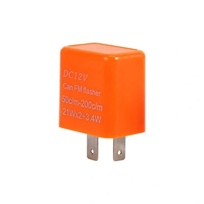 Afbeelding van 2 pins Flasher relais, 12 V universele motorfiets bocht signaal indicator gevaar waarschuwing snelheid verstelbare LED elektronische relais Orange Standaard