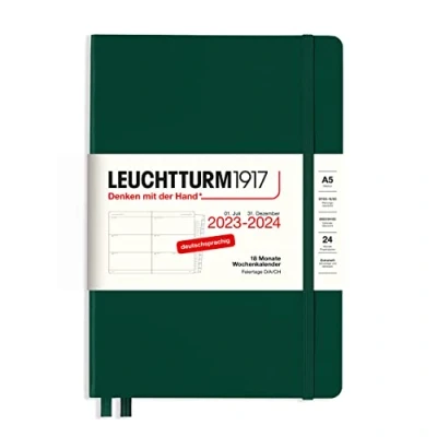 Afbeelding van LEUCHTTURM1917 367593 weekkalender medium (A5) 2024, 18 maanden, bosgroen, Duits
