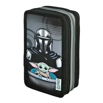 Afbeelding van Scooli Etui Tripledecker, Star Wars gevuld, inclusief geodriehoek