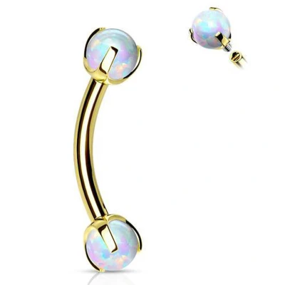 Afbeelding van Piercing claw opal goud kleurig