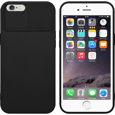 Afbeelding van Cadorabo Hoesje geschikt voor Apple iPhone 6 PLUS / 6S in Bonbon Zwart Beschermhoes TPU silicone Case Cover