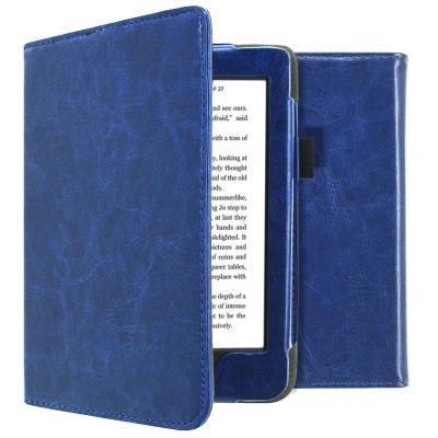 Afbeelding van Kobo Nia Hoes: iMoshion Vegan Leather Bookcase Donkerblauw Kunstleder E Reader Hoezen