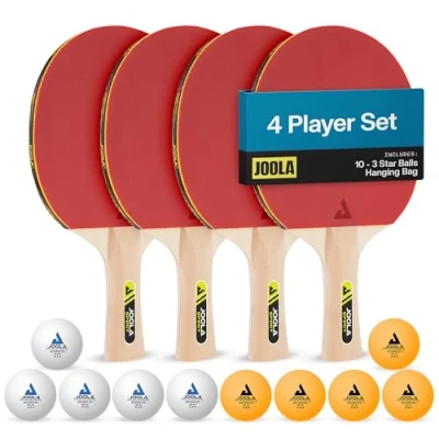Afbeelding van JOOLA tafeltennisset Family, 4 tafeltennisbatjes + 10 tafeltennisballen tas