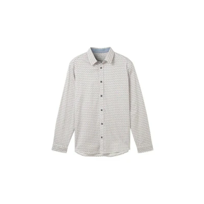 Afbeelding van TOM Tailor Overhemd, Heren, Maat: 3XL, White multi grid design
