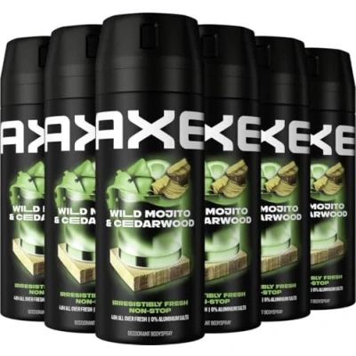 Afbeelding van 6x Axe Deodorant en Bodyspray Green Mojito + Cedarwood 150 ml