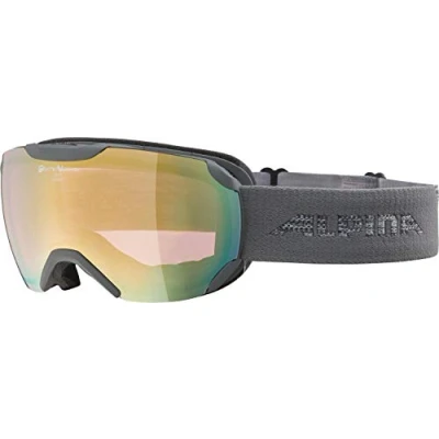 Afbeelding van ALPINA PHEOS S QV gespiegelde, fotochrome en contrastverbeterende skibril met 100% UV bescherming voor volwassenen, grijs, eenheidsmaat