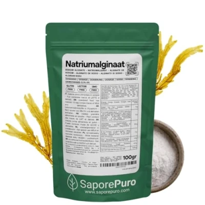 Afbeelding van Saporepuro NATRIUMALGINAAT Poeder 100 gr verdikkingsmiddel en geleermiddel Hoge kwaliteit