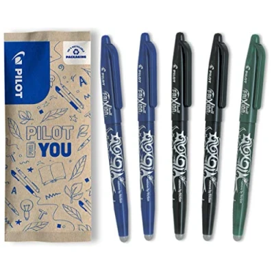 Afbeelding van PILOT FriXion Ball, uitwisbare rollerbalpen, set van 5 (blauw, zwart, groen)