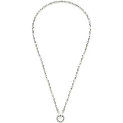 Afbeelding van Leonardo Jewels Halsketting Clip &amp; Mix Lori, ketting van ovale Roestvrij stalen kralen en ring voor het ophangen bedels, 45 cm lengte, zilverkleurig, sieraden dames, 023740, cm,