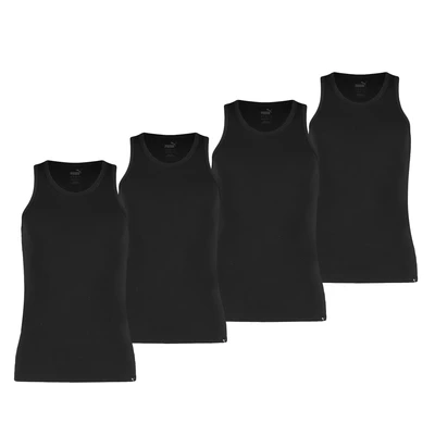 Afbeelding van Puma Herren 4ER PACK BASIC, UNTERHEMD, Rundhals Top, Heren, Maat: Large, Schwarz