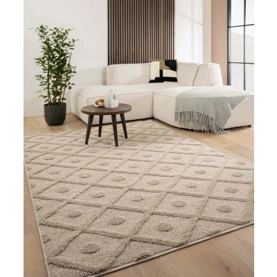 Afbeelding van Scandinavisch Vloerkleed Arc Diamond Beige 200x300 Cm