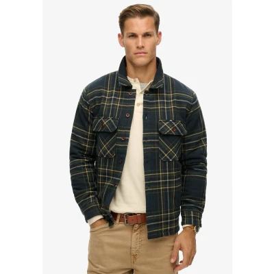 Afbeelding van Superdry Overhemd Surplus Check Quilt Overshirt M4010902a Navy Mannen Maat M