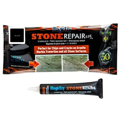 Afbeelding van MagicEzy Stone RepairEzy (Black): Travertijn, Kalksteen, Graniet, Kwarts of Marmer Reparatieset Fix Scheuren en Chips Snel Werkblad Reparatie Naad Vuller
