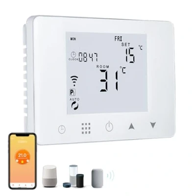 Afbeelding van Dogepro WiFi thermostaat voor gas/waterketel, slimme wandthermostaat, compatibel met Alexa en Google, programmeerbare functie