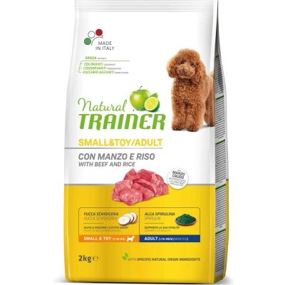 Afbeelding van Natural Trainer Dog Adult Mini Beef / Rice 2 KG