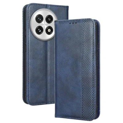 Afbeelding van Topme Hoes voor mobiele telefoon OnePlus 13 5G 6,82 inch (17,3 cm) Case beschermhoes, lederen telefoonhoes met stijlvolle, gestructureerde kaartsleuf. Blauw