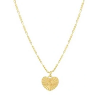 Afbeelding van Schitterende Gold Plated Zilveren Halsketting met Gediamanteerd Hartje