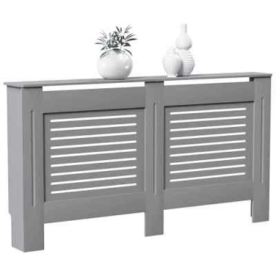 Afbeelding van Vida Designs radiatorombouw Milton grijs traditioneel gelakt MDF kast groot, large