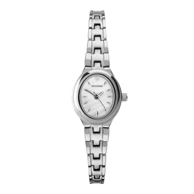 Afbeelding van Sekonda Jurk Megan Dames 21mm Quartz Horloge Ovale Parelmoer met Analoge Display en Legering Band, Wit, armband