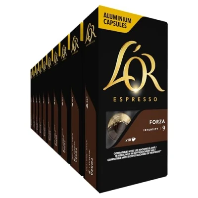 Afbeelding van L&#039;OR Espresso Forza Koffiecups Intensiteit 9/12 10 x capsules