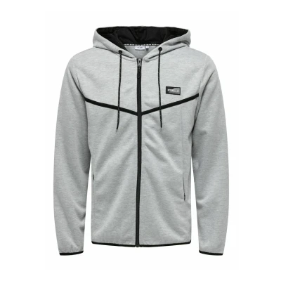 Afbeelding van Only &amp; Sons Sweater met rits, Heren, Maat: XL, Hellgrau