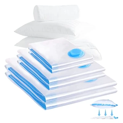 Afbeelding van AiQInu Vacuümzakken, 6 stuks (2XL, 100 x 80 + 2 l, 60 m, 40 cm), herbruikbare kleding, ruimtebesparende opbergtas voor reizen en dekbedden Antas