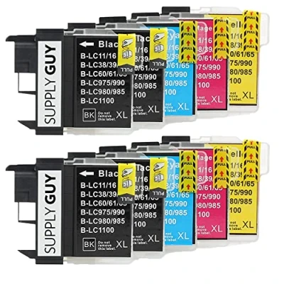 Afbeelding van Supply Guy 10 Inktpatronen compatibel met Brother LC 1100