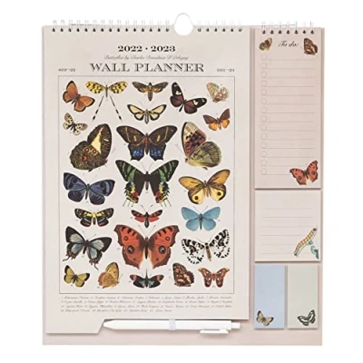 Afbeelding van Wandkalender 2023 Butterflies By Charles Dessalines 16 maanden van September 2022 tot December wekelijkse planner bord voor het gezin