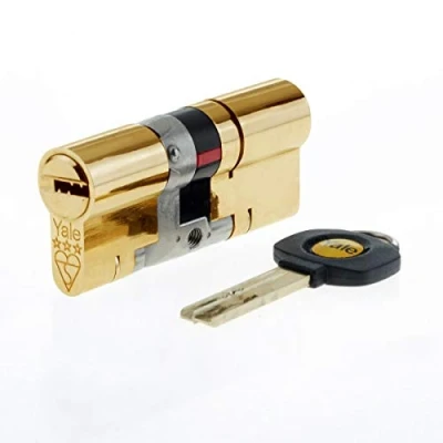 Afbeelding van Yale B YS3 6040B Anti Snap 3 sterren Euro dubbele cilinder, hoge beveiliging, 60:40 (100 mm), messing afwerking