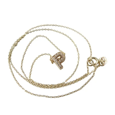 Afbeelding van Gouden ketting met P zirkonia hanger