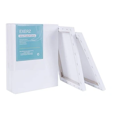 Afbeelding van Exerz 24x30cm Ingelijste Canvas 5pk 1.7cm Pre Stretched Artist Blank/280GSM 100% Katoen/Triple Primed/Zuurvrij/Medium Grain/Professionele Acrylverf, Olieverf