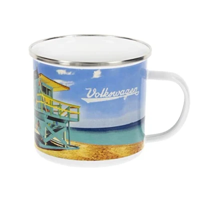 Afbeelding van BRISA VW Collection Volkswagen T1 Bus Transporter Emaille Mok 500ml Beach Life