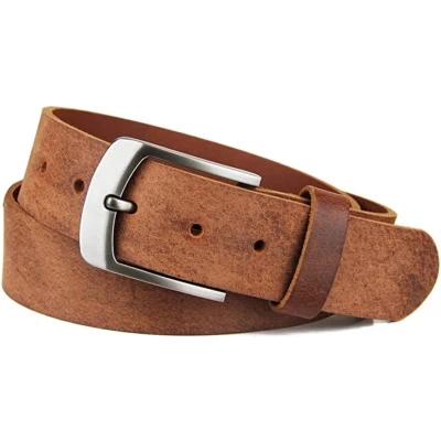 Afbeelding van Fana Belts Leren riem Cognac Riemmaat 105 Spijkerbroek Heren Dames Brede Jeans