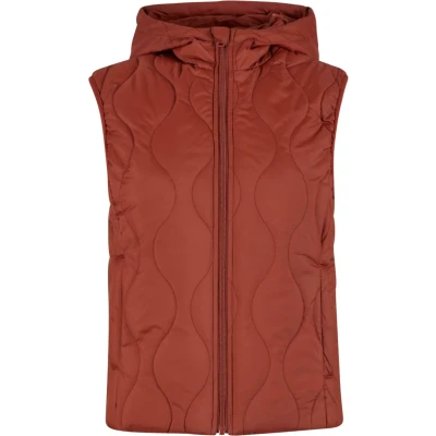Afbeelding van Urban Classics Super Light Puffer vest voor dames, licht gewatteerd met capuchon, slim fit, darkorst, S