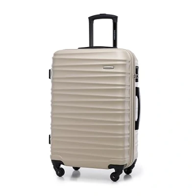 Afbeelding van WITTCHEN Reiskoffer Handbagage Cabinebagage Rolkoffer Harde schaal van ABS met 4 draaiwielen Cijferslot Telescopisch handvat GROOVE Line Maat M Beige