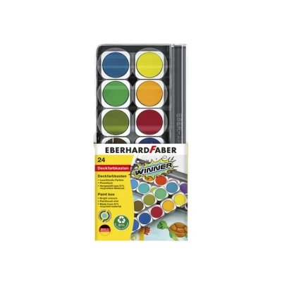 Afbeelding van 6x Verfdoos Eberhard Faber Winner 24 kleuren incl. mengpalet
