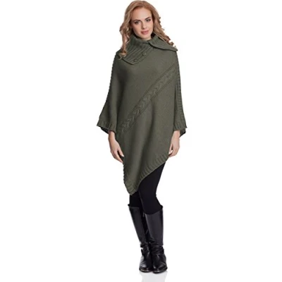 Afbeelding van Merry Style Dames Poncho 2V3T1(Khaki, One size)