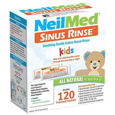 Afbeelding van NeilMed Kids nasaal spoelzout voor neusdoche kinderen verkouden verstopte neus hooikoorts